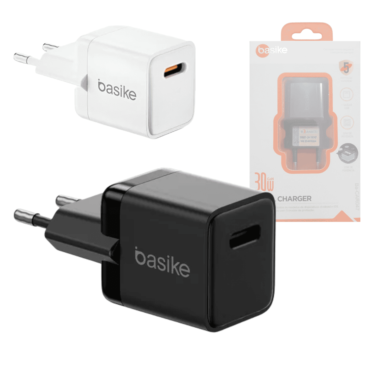 Fonte Carregador Rápido 30W Porta TIPO-C BASIKE BA-CAR047
