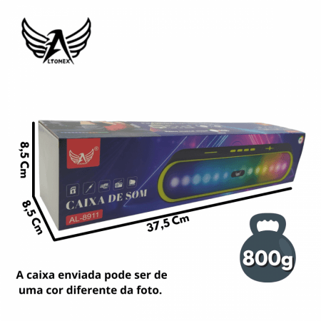 Caixa Som SoundBar Portátil Bluetooth 5W LED RGB AL-8911