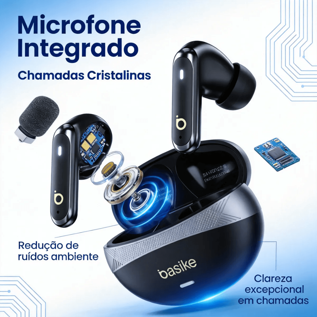 Fone Ouvido Bluetooth Hi-fi Wireless ENC Redução BA-FON228
