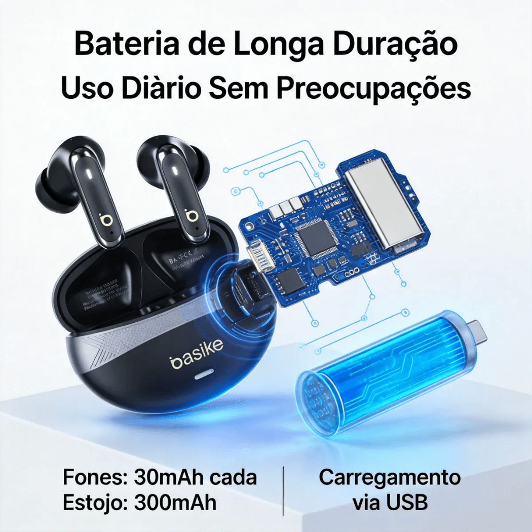 Fone Ouvido Bluetooth Hi-fi Wireless ENC Redução BA-FON228