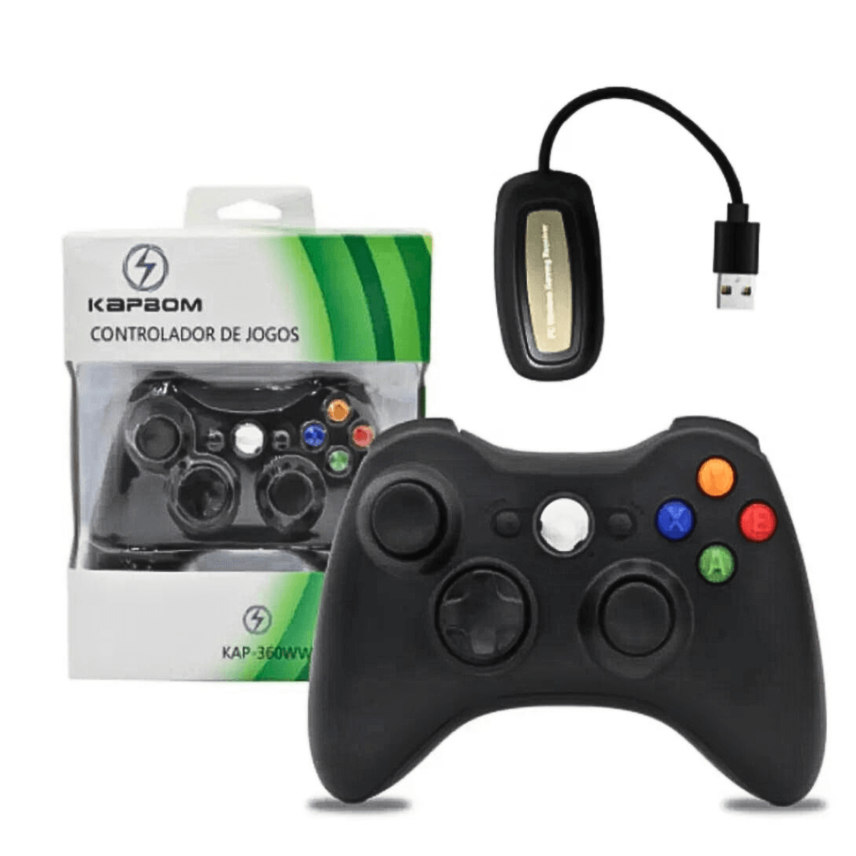 Controle Gamer Sem Fio Receptor Compatível Console KAP-360WW — default