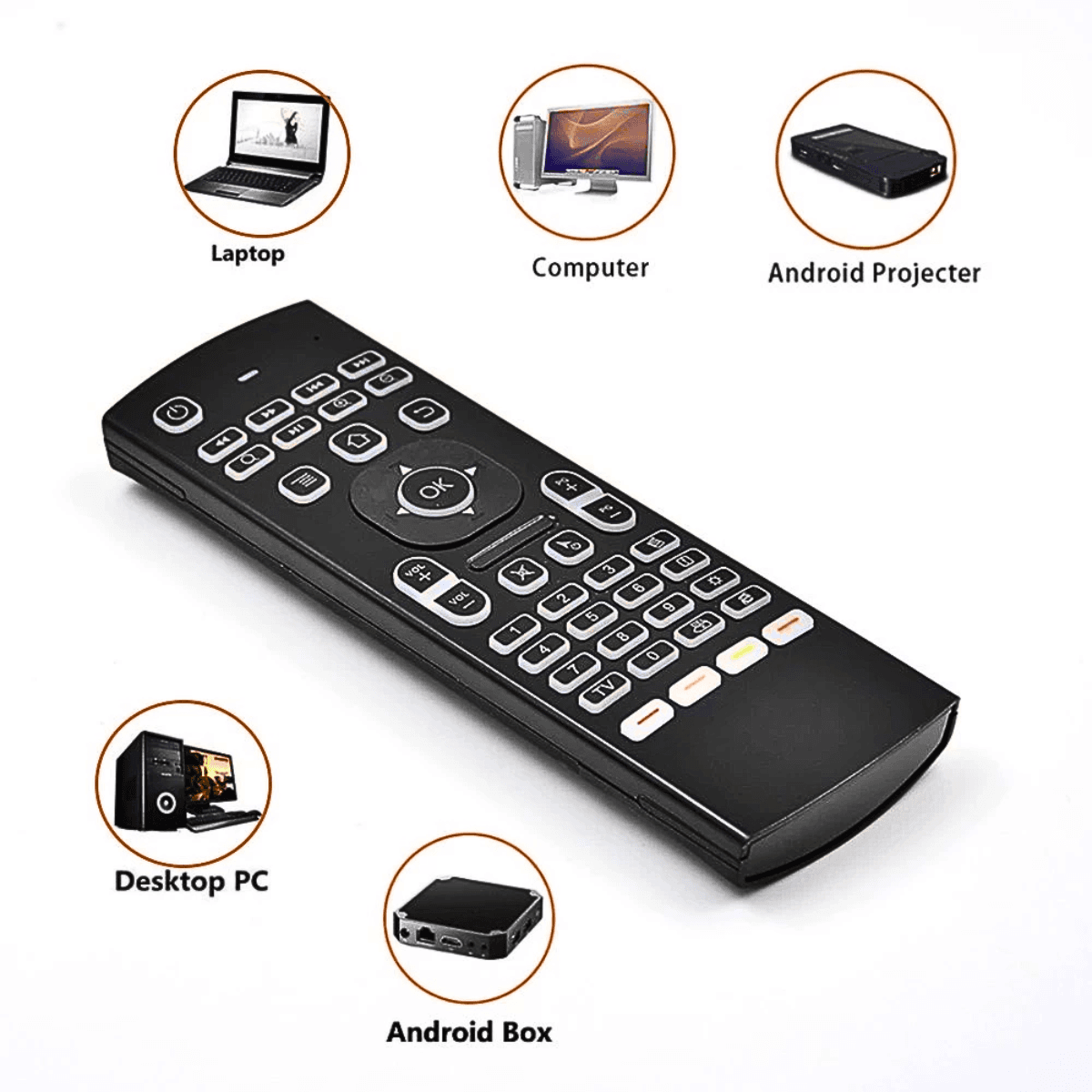 Controle Air Mouse 2 4g Sensor Teclado Smart Tv AL-319