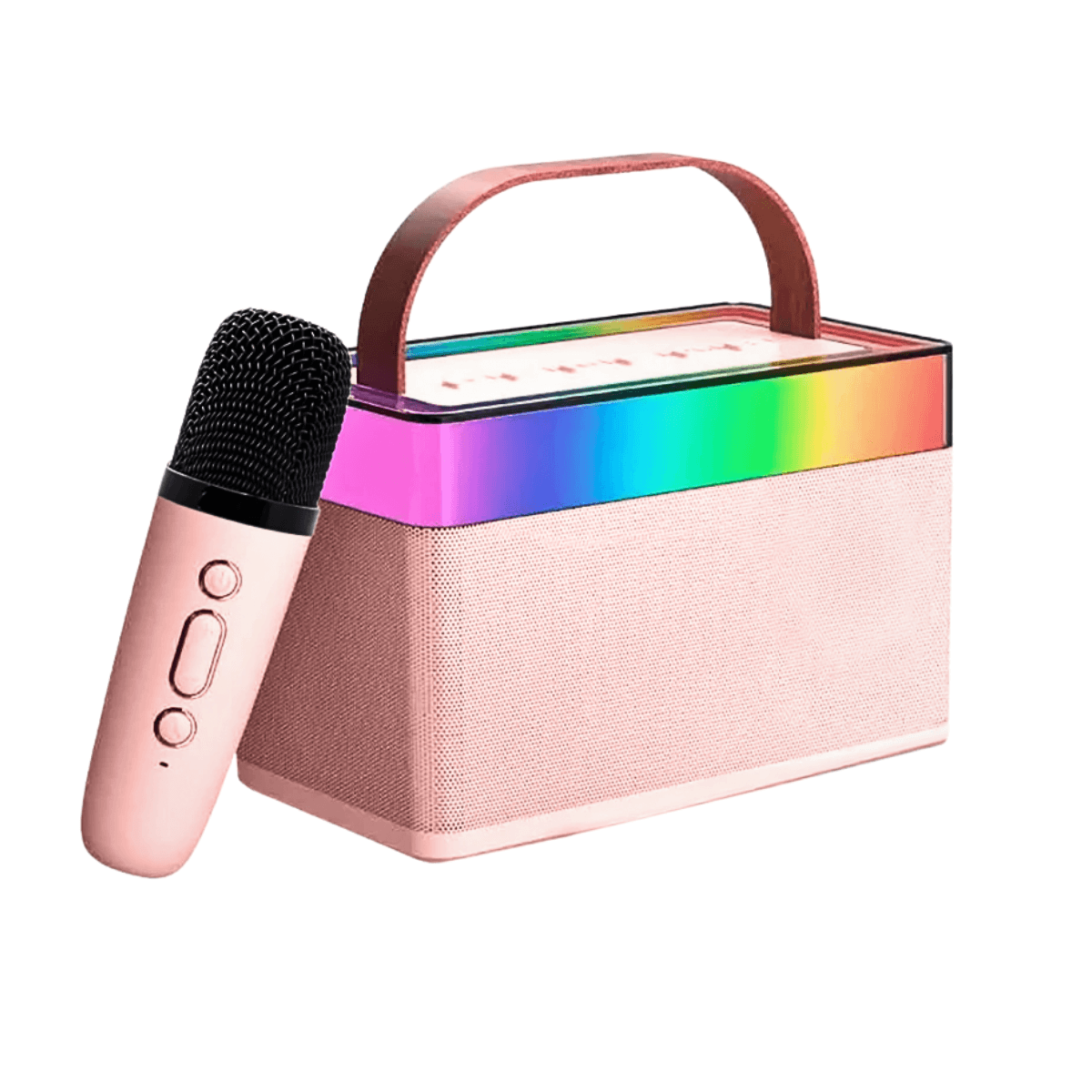 Caixa Som Mini Karaoke Microfone Sem Fio Iluminação RM-S578