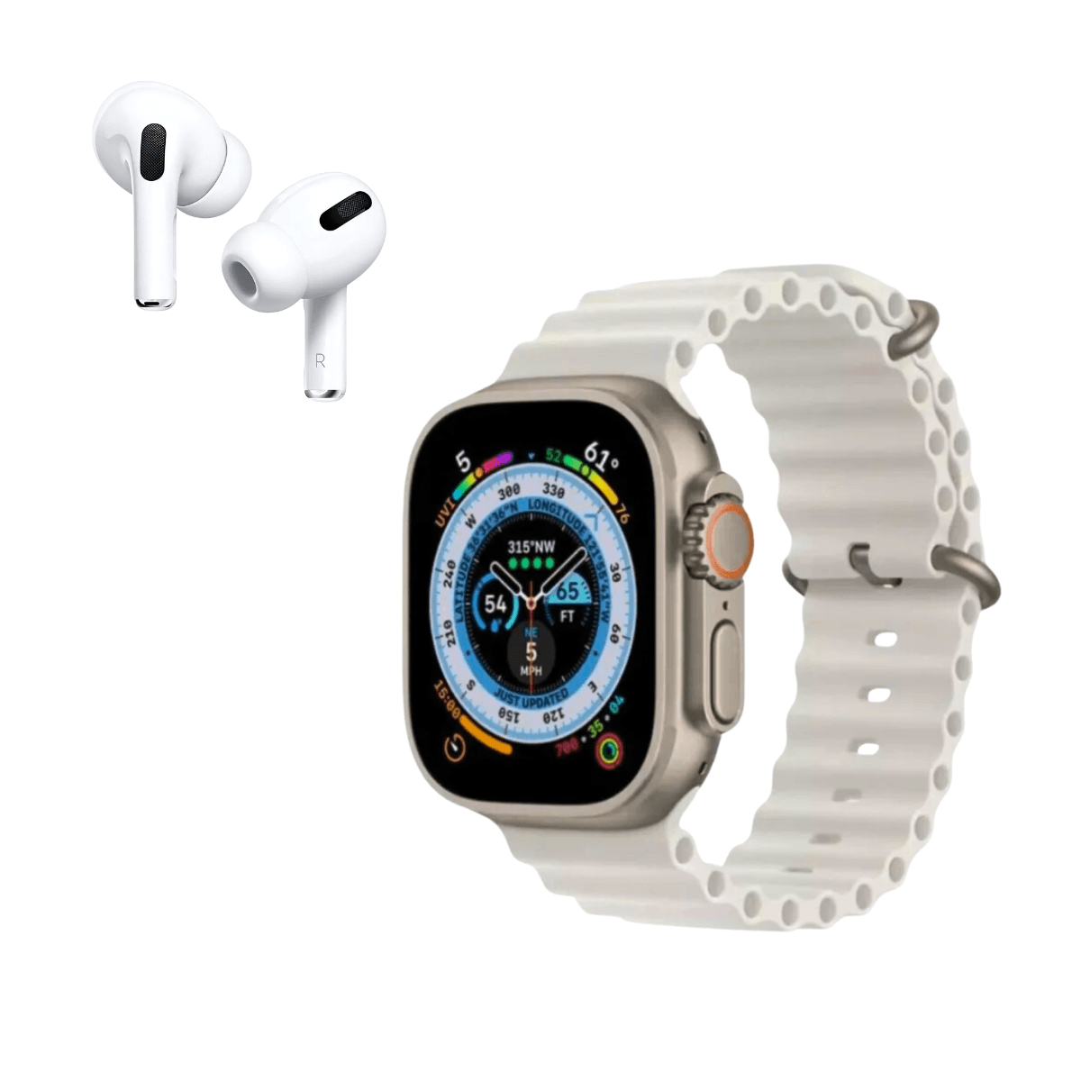 KIT Smartwatch 49mm Fone Ouvido Fonte WFFCC-12756Ondulada