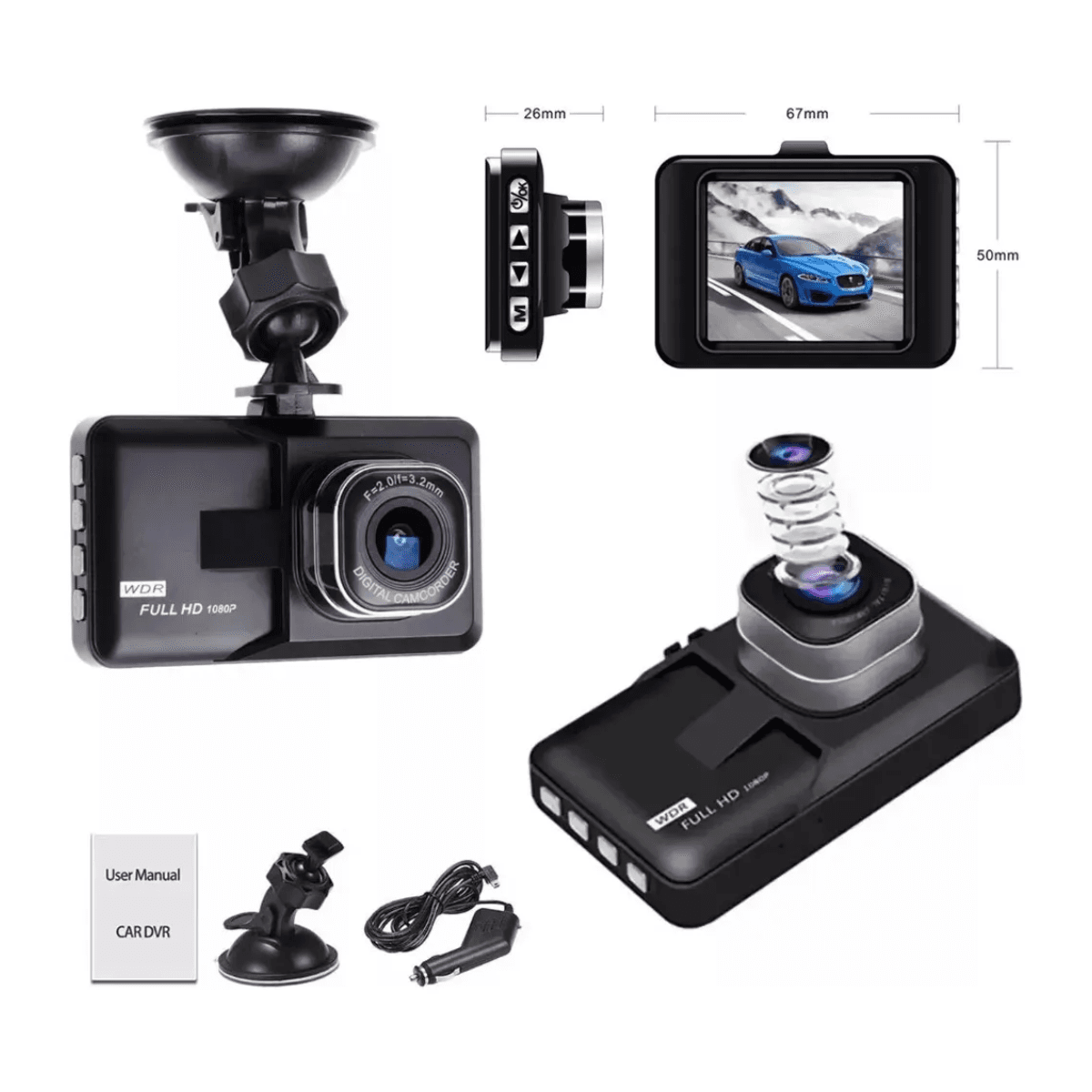 Câmera Veicular Gravador Full HD KA-1217