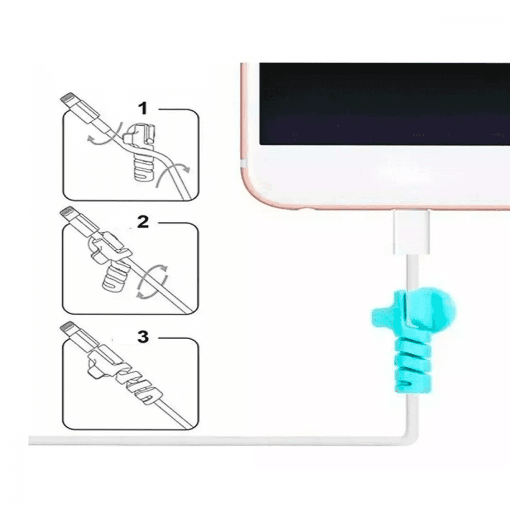 Cartela 04 Protetor Cabo Silicone Espiral G882CableProtector