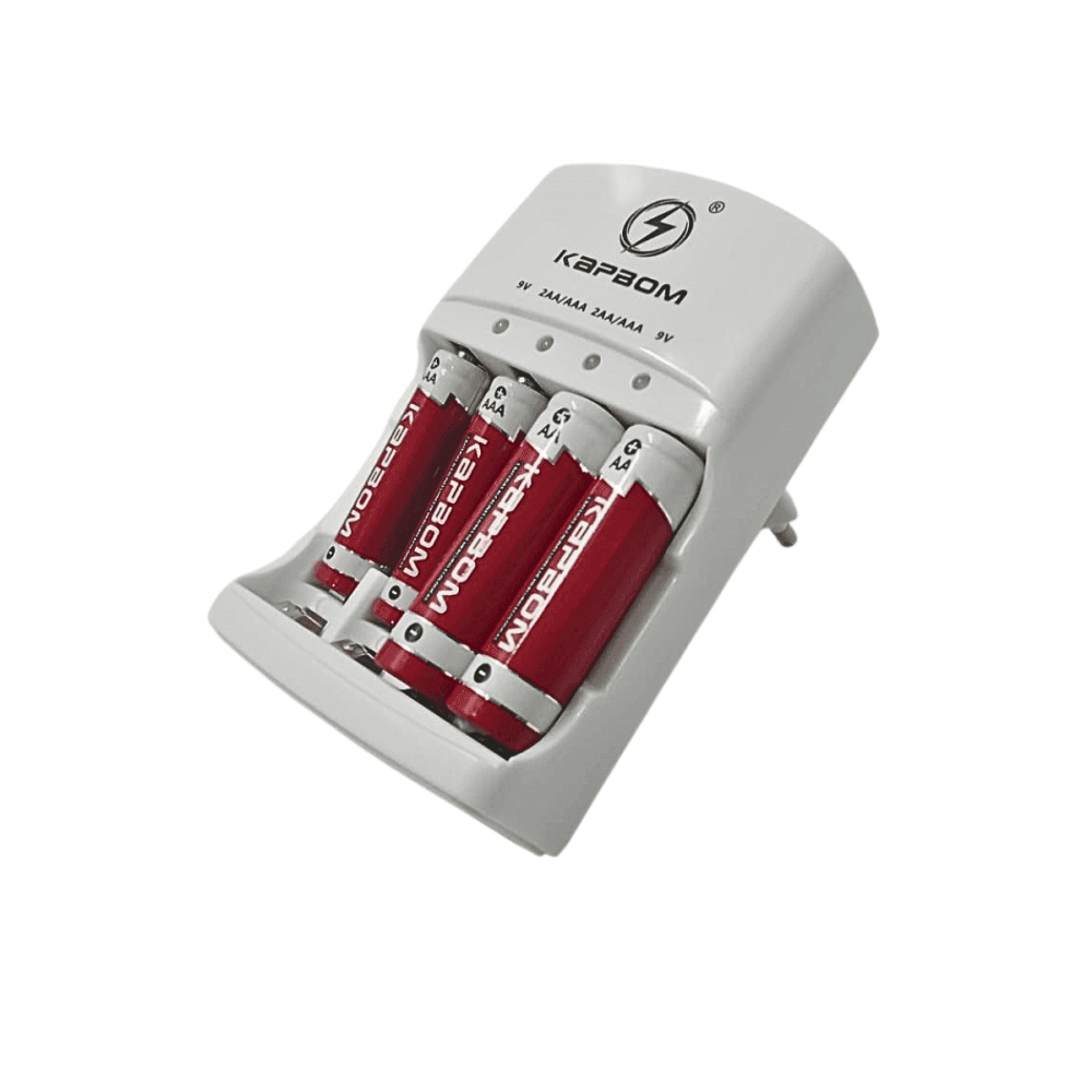 Carregador Pilhas LED 02 AAA AA Recarregáveis KA-1368