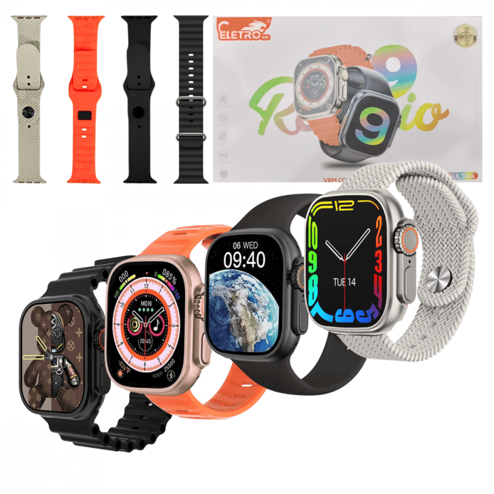 Relógio Inteligente Smartwatch 49mm 04 Pulseiras W9-ULTRA — default