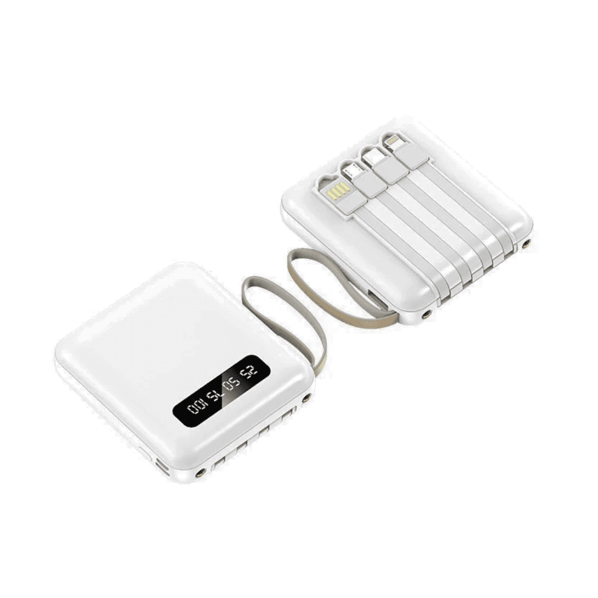Carregador Portátil Power Bank 10000mAh Tela Digital FY-105 — Branco
