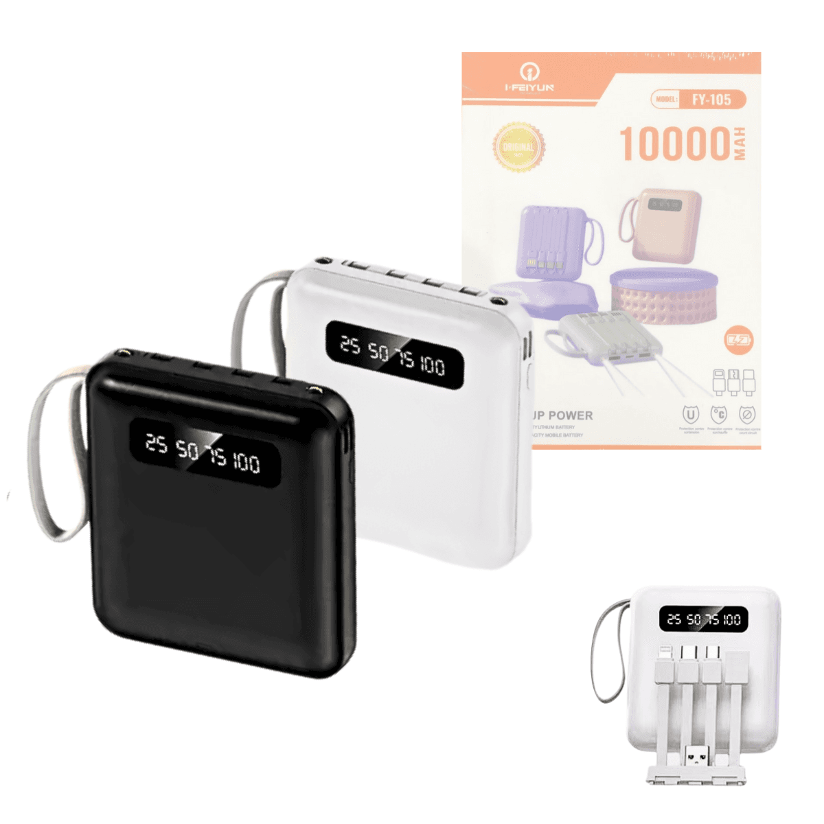 Carregador Portátil Power Bank 10000mAh Tela Digital FY-105