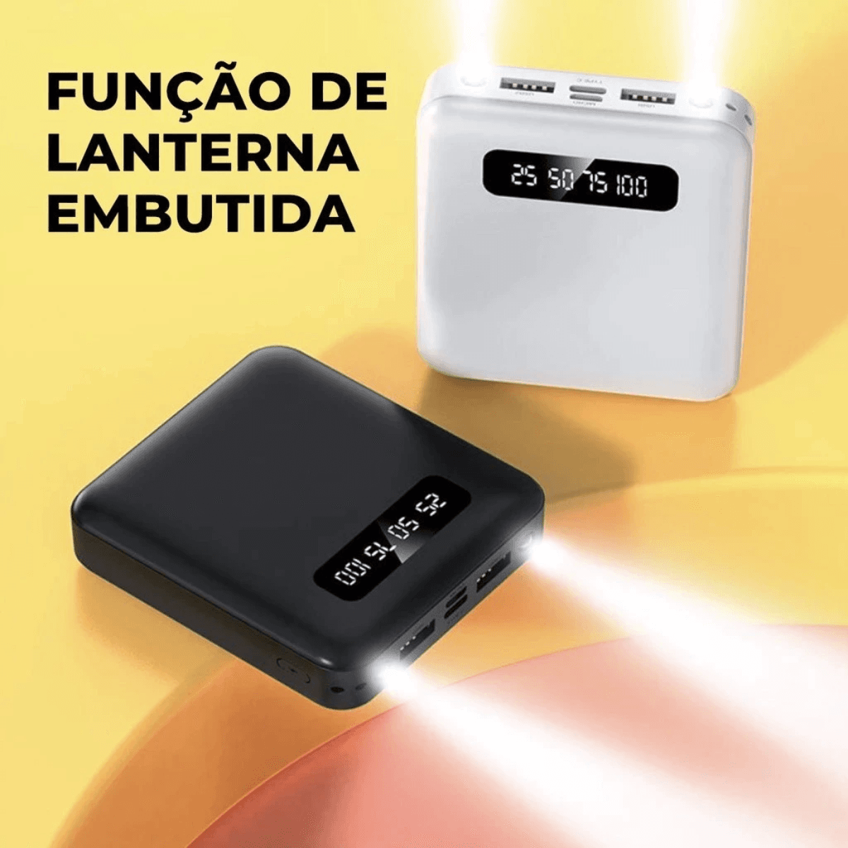 Carregador Portátil Power Bank 10000mAh Tela Digital FY-105