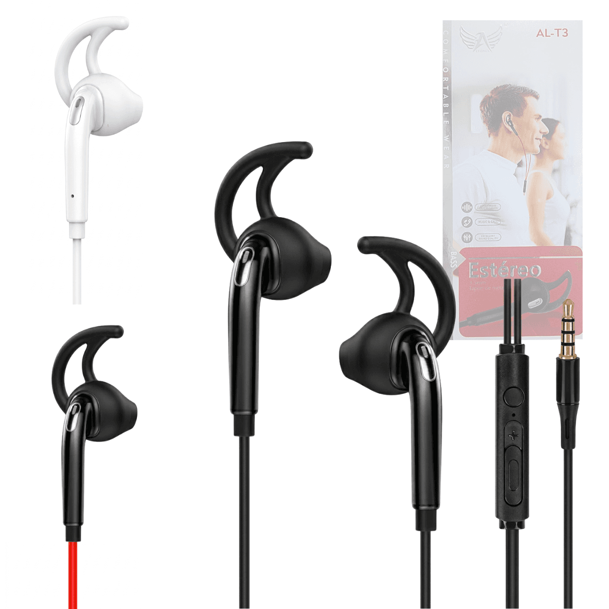 Fone Ouvido Estéreo Fio Controle Volume Conexão P2 AL-T3
