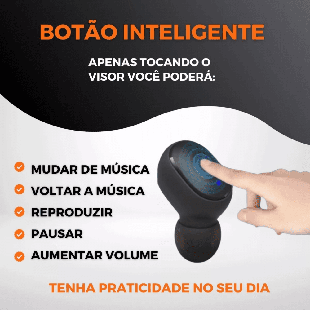 Fone Ouvido Intra Auricular Bluetooth Case Carregamento M10