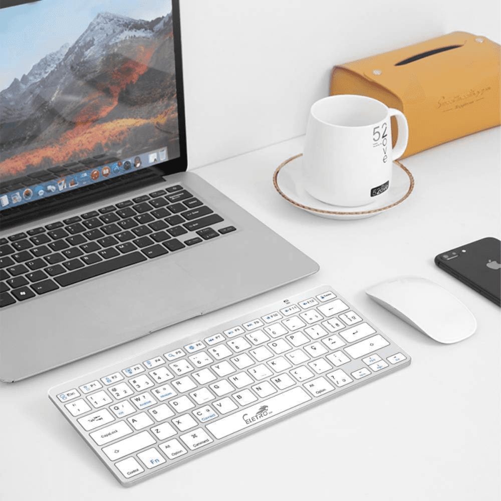 Teclado Portátil Bluetooth Sem Fio Ultra Fino Tablet EL-2101