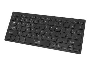 Teclado Portátil Bluetooth Sem Fio Ultra Fino Tablet EL-2101 — Preto