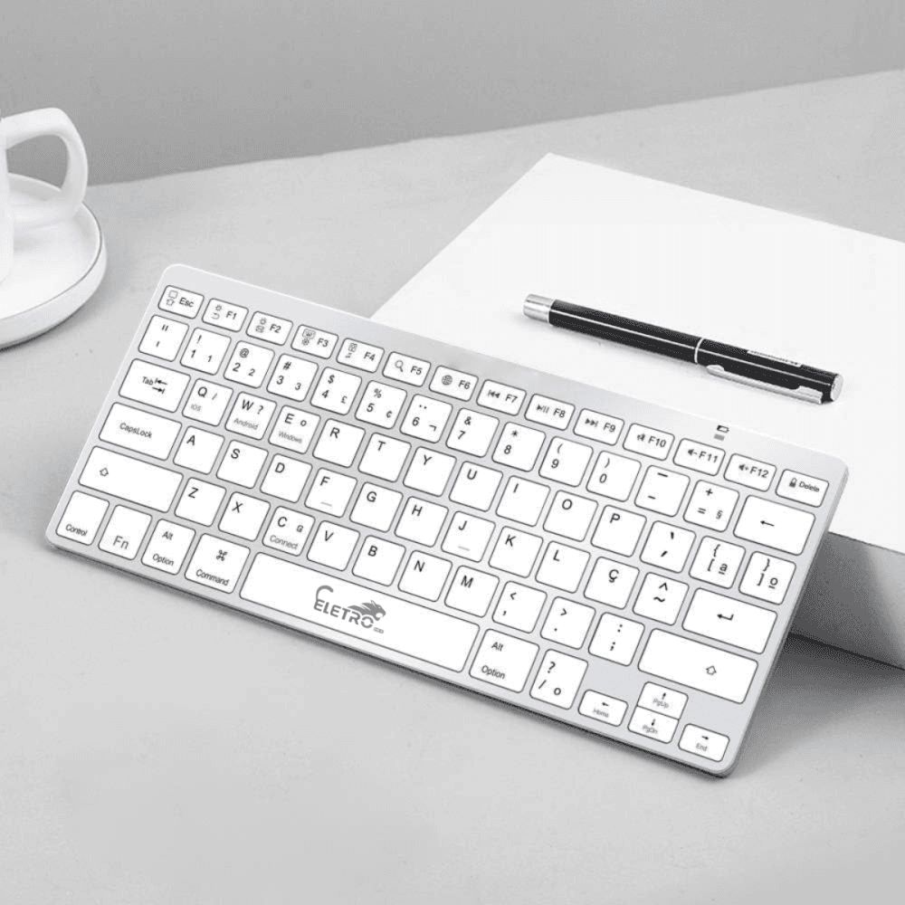 Teclado Portátil Bluetooth Sem Fio Ultra Fino Tablet EL-2101