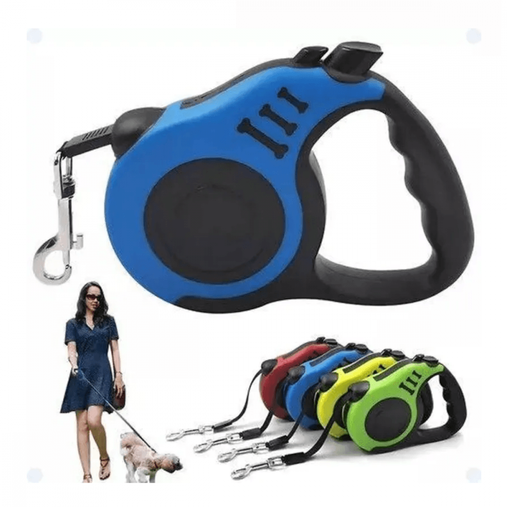 Coleira Guia Retrátil Cachorro Passeio Pets 3 metros KA-7791