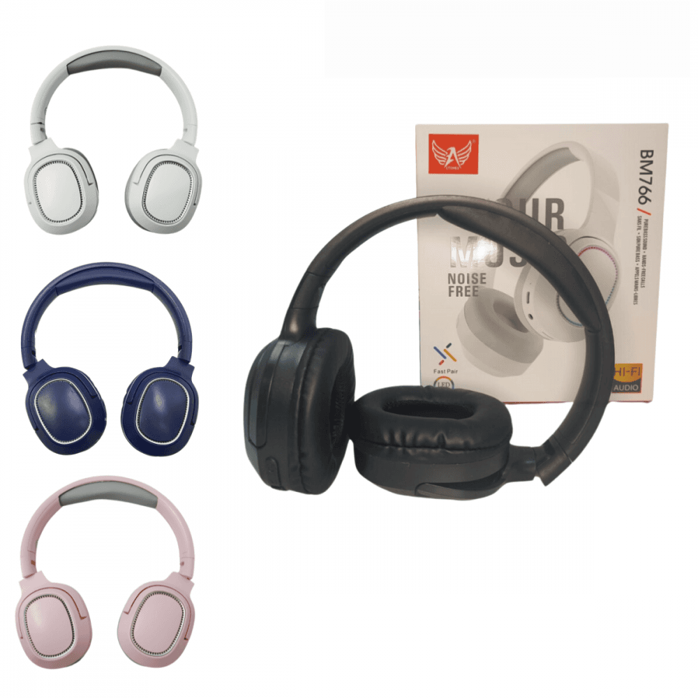 Fone Ouvido Headphone Bluetooth LED RGB Noise FREE BM766