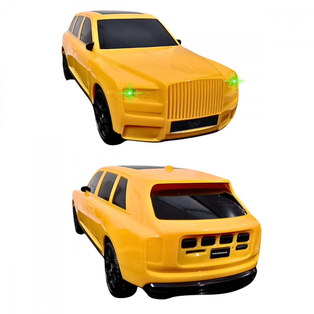 Caixinha Som Portátil Formato Carro Rolls 10W Rádio WS-X702 — Amarelo
