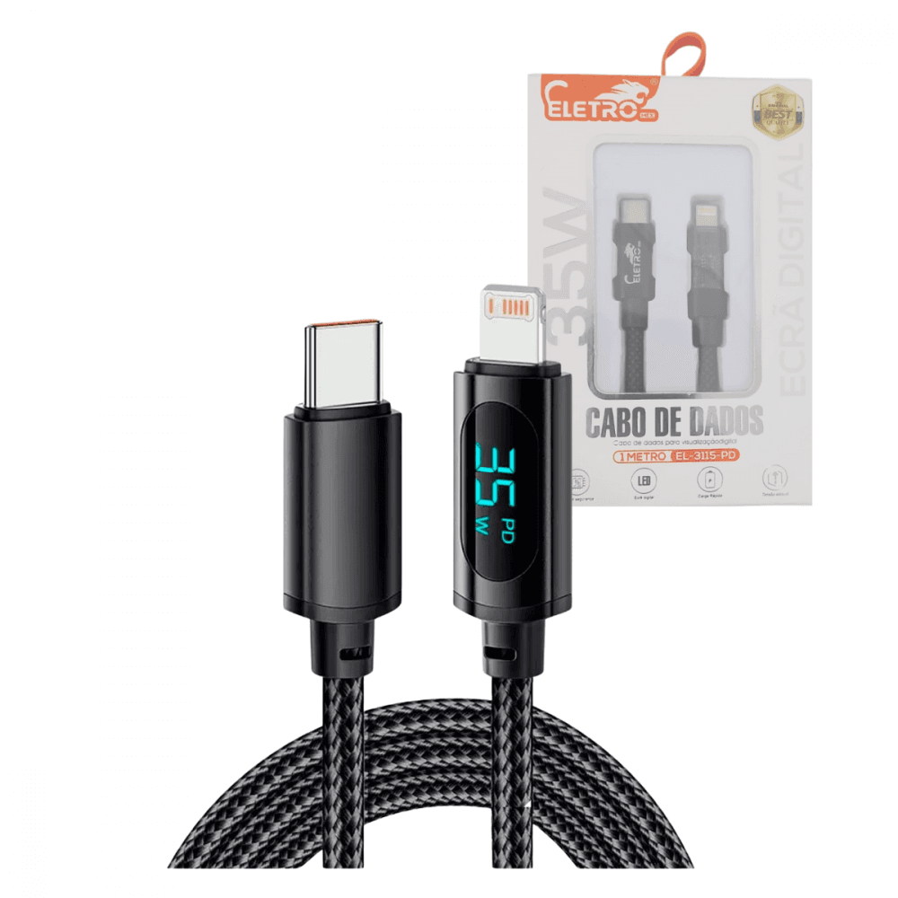 Cabo Dados 35W TIPO-C Lightning Indicador Digital EL-3115-PD — default
