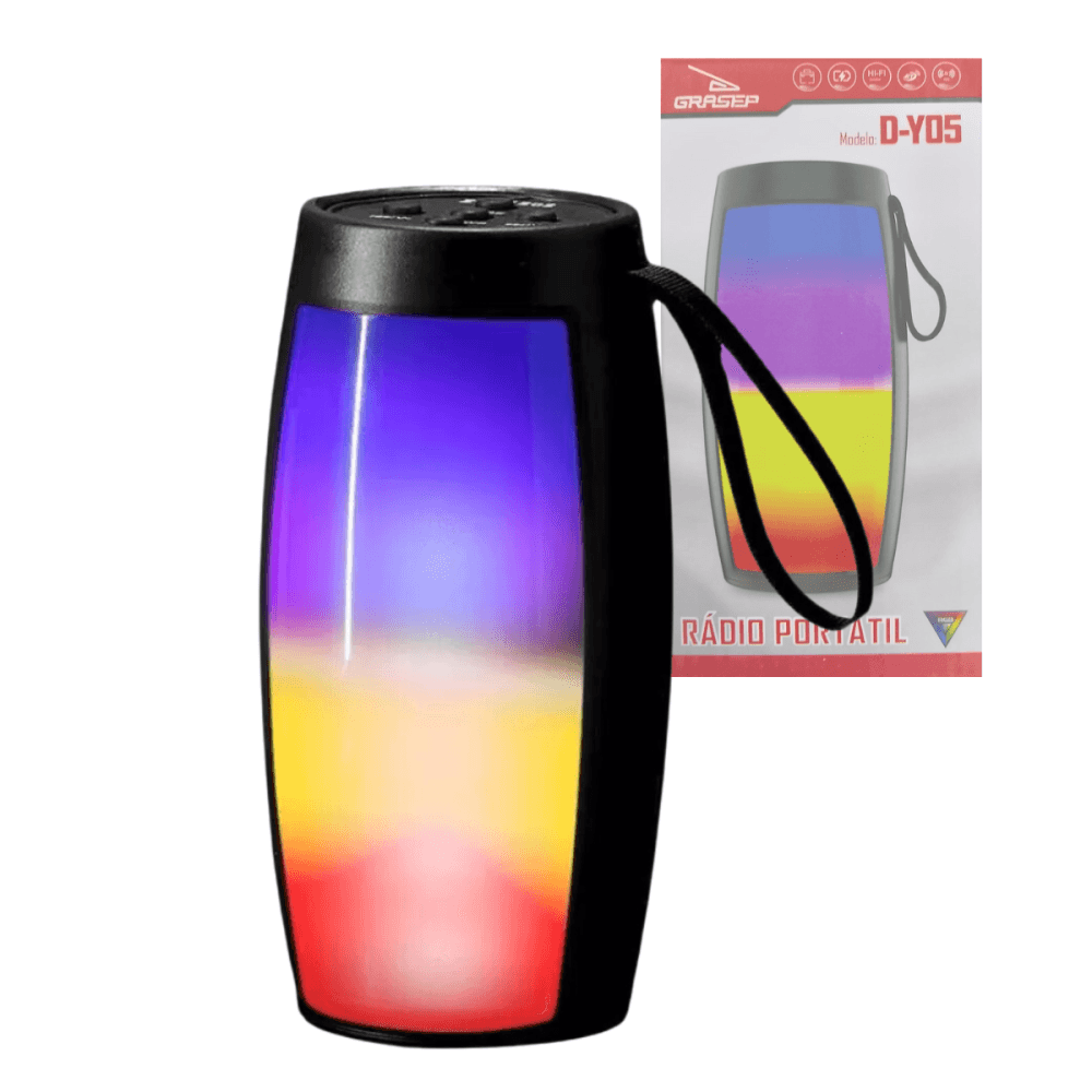 Caixa Som Bluetooth Portátil 5W LED RGB Grasep D-Y05 — default