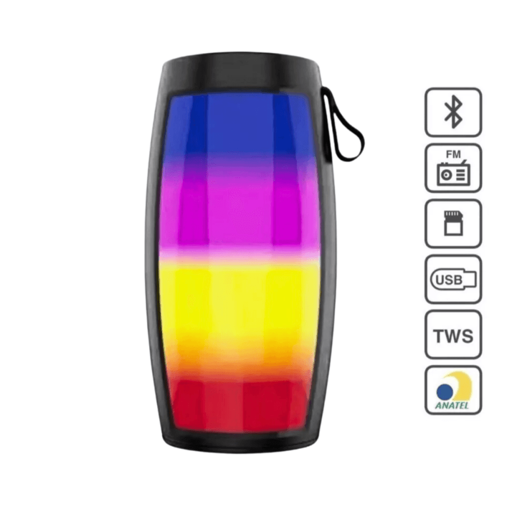 Caixa Som Bluetooth Portátil 5W LED RGB Grasep D-Y05