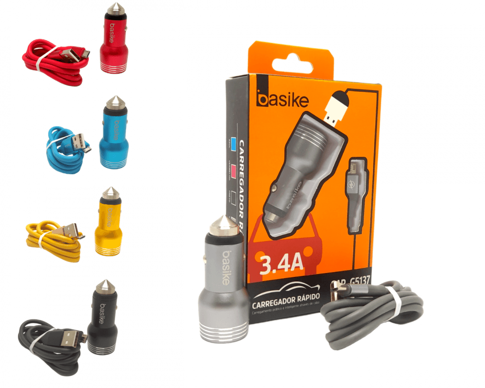Carregador Veicular 2 Portas USB 3 4A Cabo V8 CAR-G5137-V8 — default
