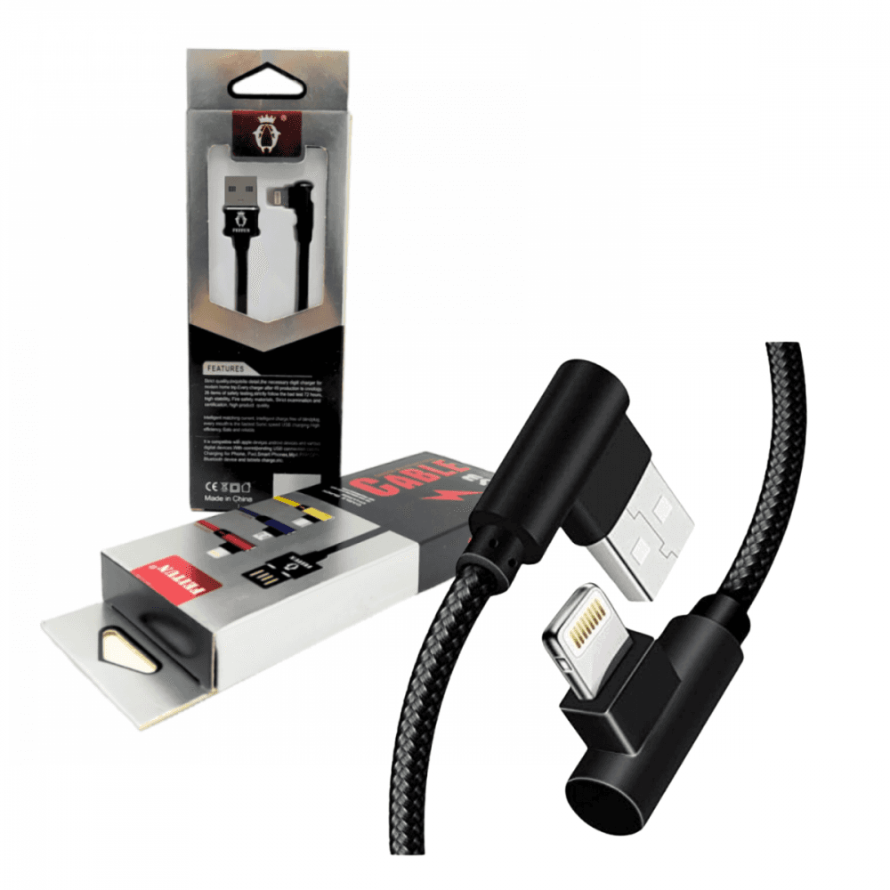 Cabo dados USB Lightning Conexão 90º FEITUN Cabo90IOS
