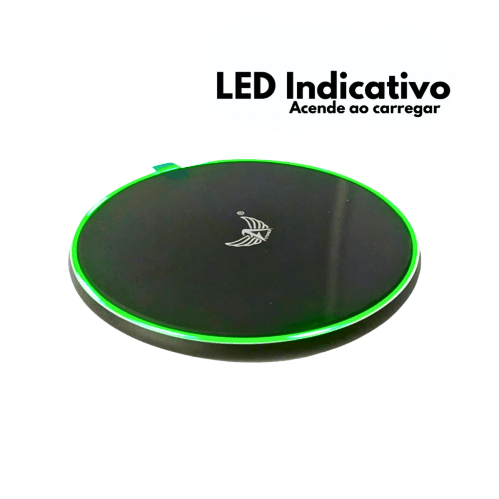 Carregador Rápido por Indução Sem Fio 15W LED AW-69