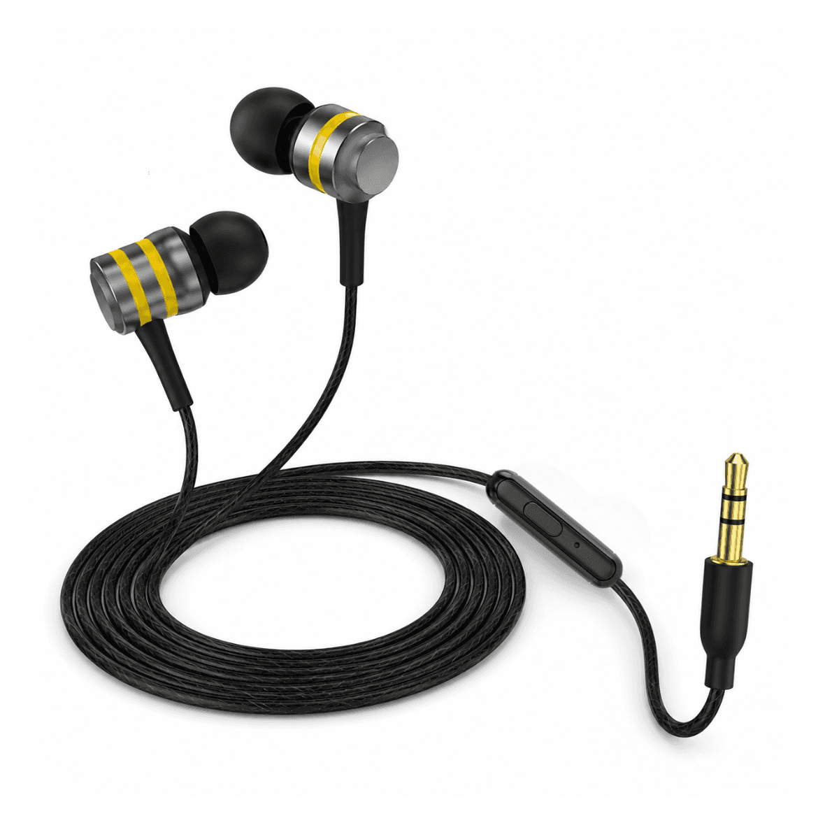 Fone Ouvido Estéreo Controle Volume Conexão P2 AL-E16 — Amarelo