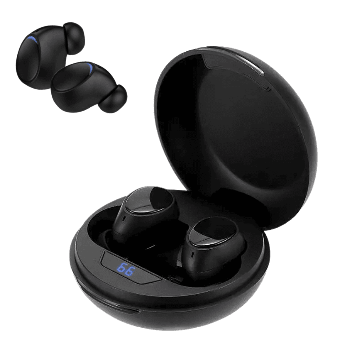 Fone Ouvido Bluetooth TWS Case Carregamento Tela Digital M8 — Preto