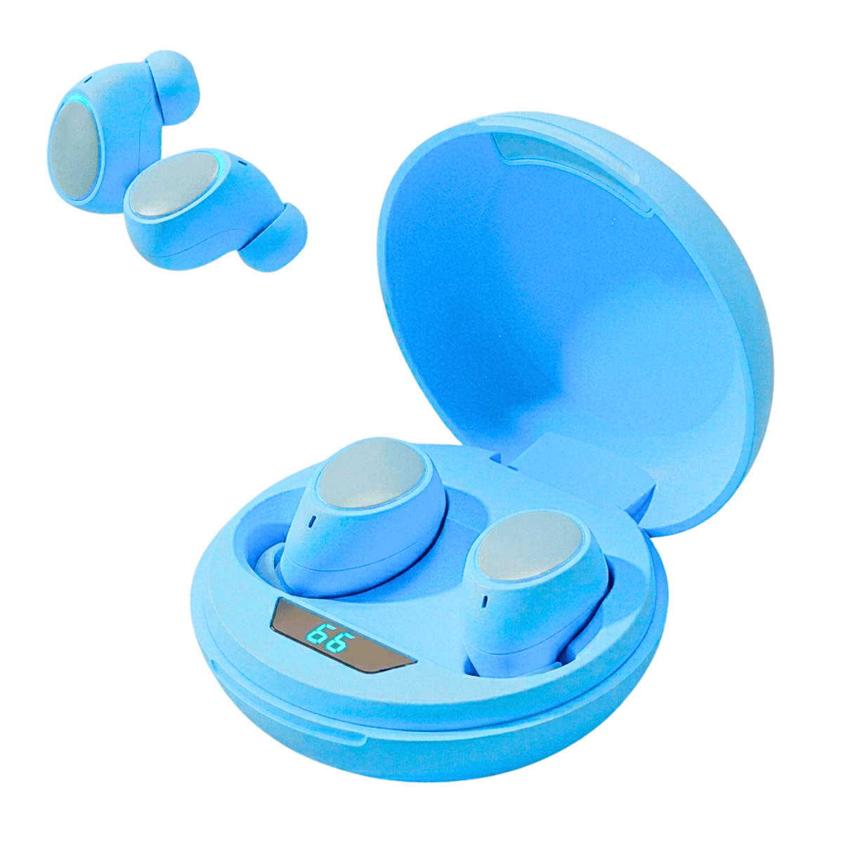 Fone Ouvido Bluetooth TWS Case Carregamento Tela Digital M8 — Azul