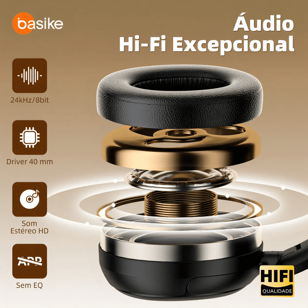 Fone Ouvido Bluetooth ANC Cancelamento Ruído BA-FON196