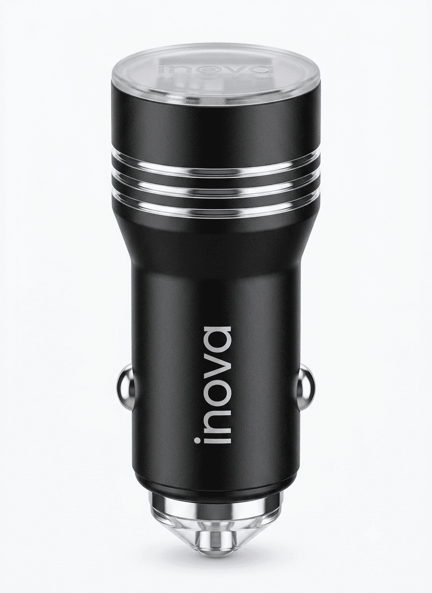 Carregador Veicular TURBO 02 Portas USB 3 4A GL01 — Preto