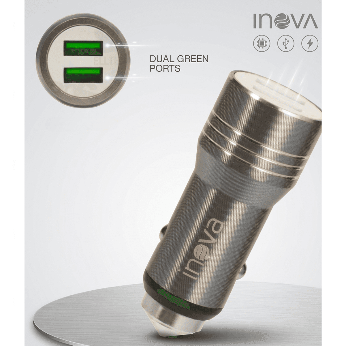 Carregador Veicular TURBO 02 Portas USB 3 4A GL01