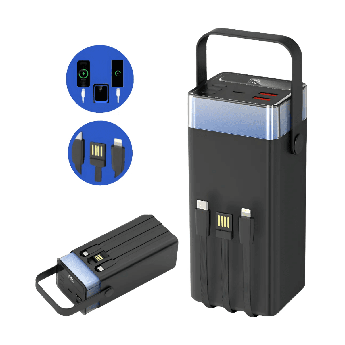 Carregador Portátil Power Bank 60000mAh 03 Saídas KA-9097 — Preto