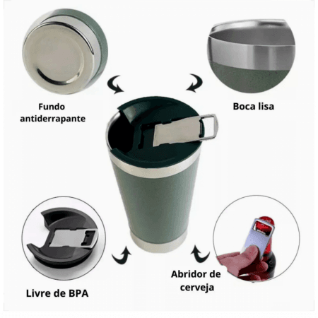 Copo Térmico Inox LISO Sem Logo 473 ml Pintas Copo-0201-LISO