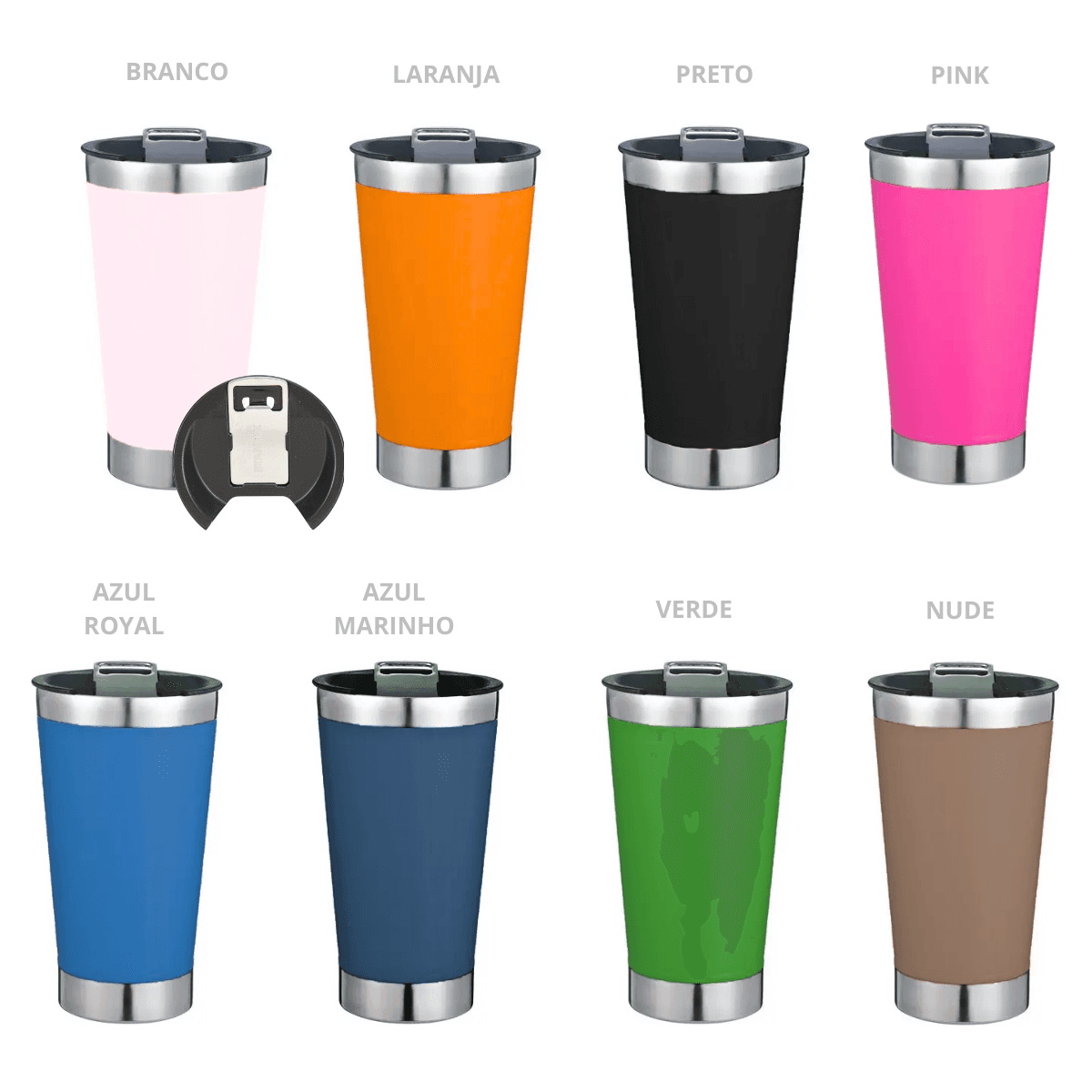 Copo Térmico Inox LISO Sem Logo 473 ml Pintas Copo-0201-LISO — Verde