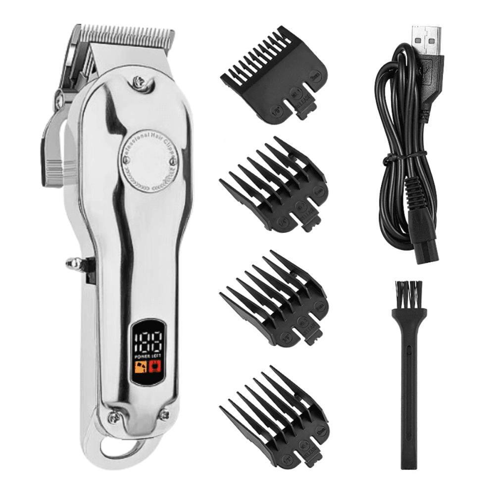 Máquina Cortar Cabelo Profissional Tela LED Sem Fio EL-5108