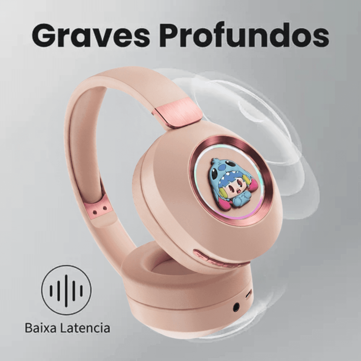 Fone Ouvido Bluetooth Wireless Desenho CARTOON ST-856CARTOON