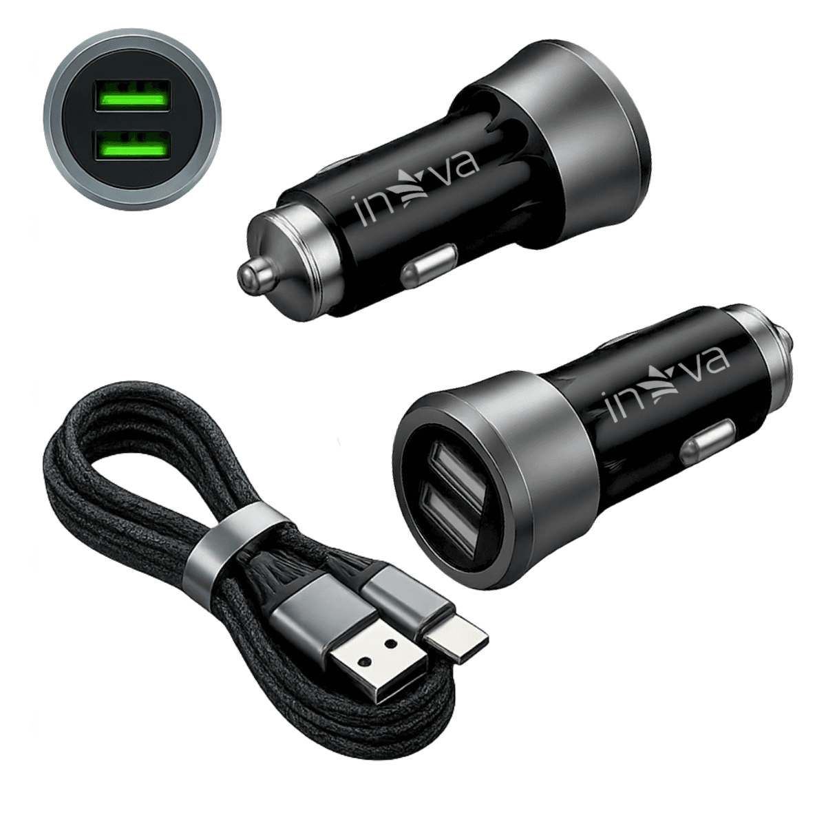 Carregador Veicular 12V TURBO 02 Portas USB 4 1A Cabo GL23-C