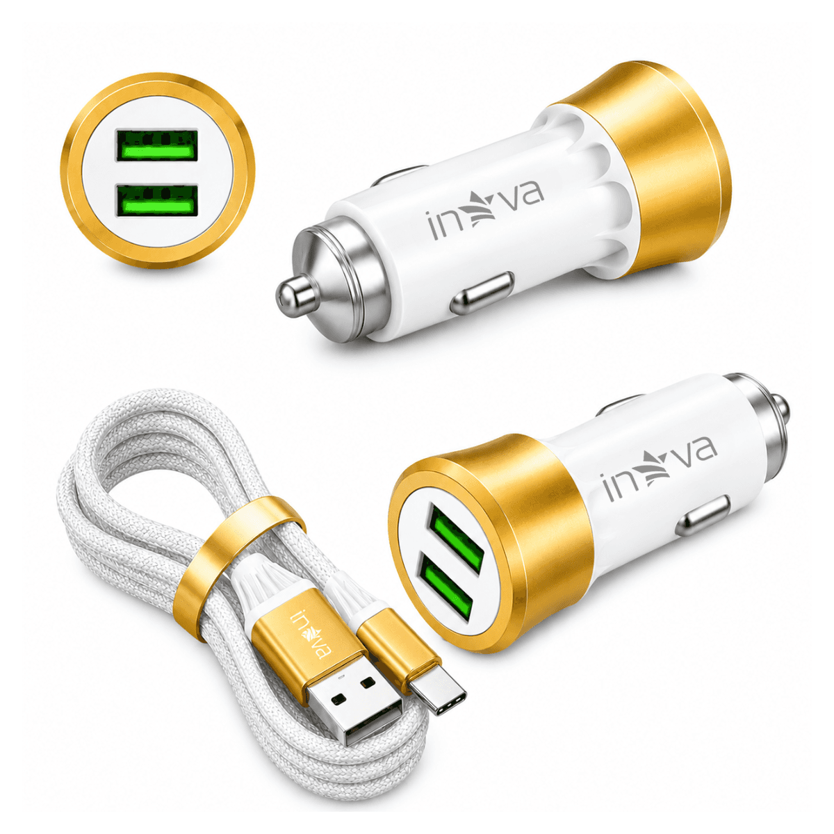 Carregador Veicular 12V TURBO 02 Portas USB 4 1A Cabo GL23-C