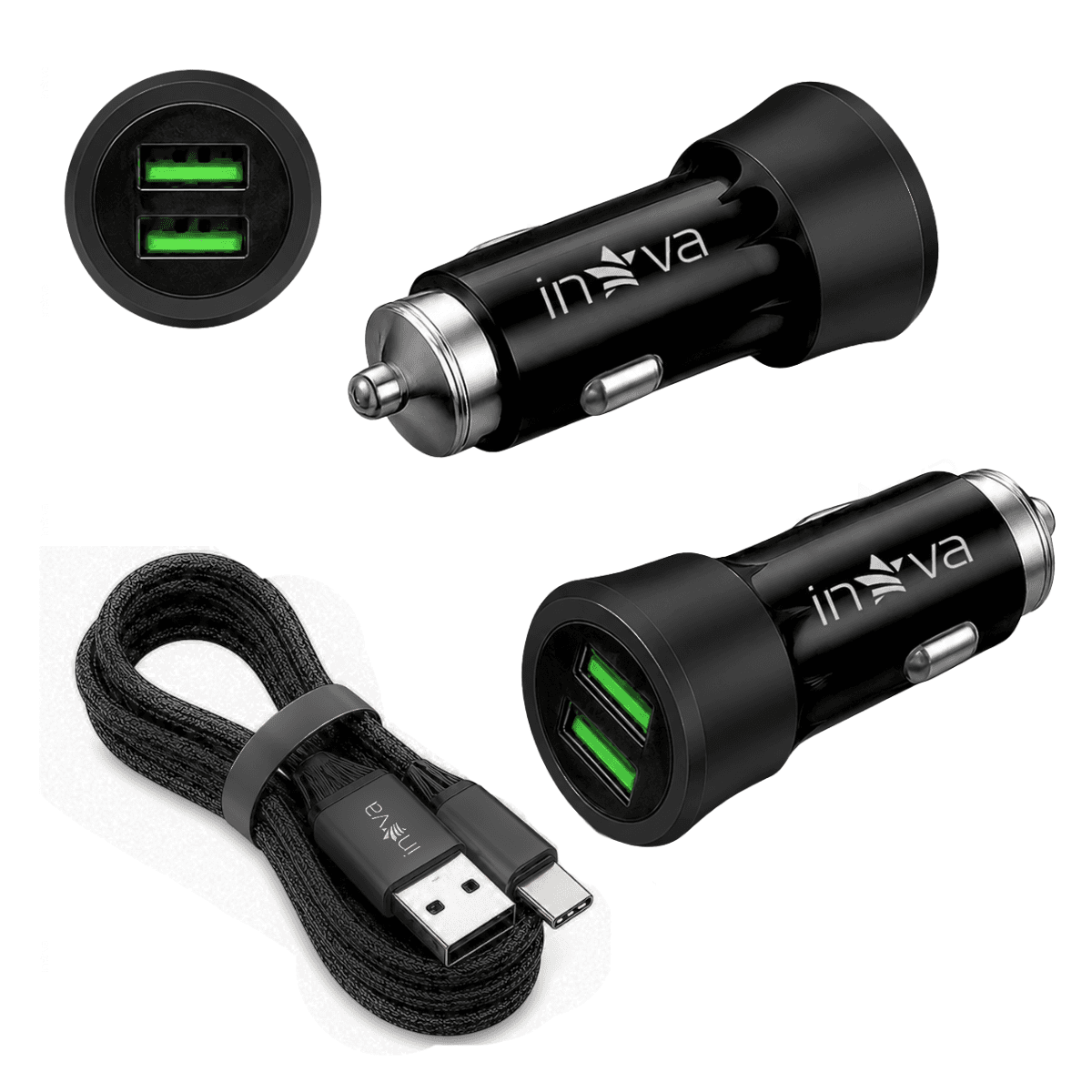Carregador Veicular 12V TURBO 02 Portas USB 4 1A Cabo GL23-C