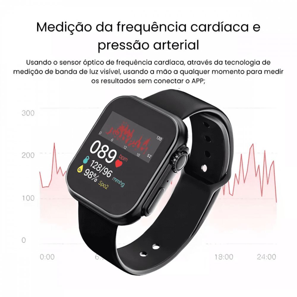 Relógio Inteligente Smartwatch 40mm 02 Pulseiras HW18
