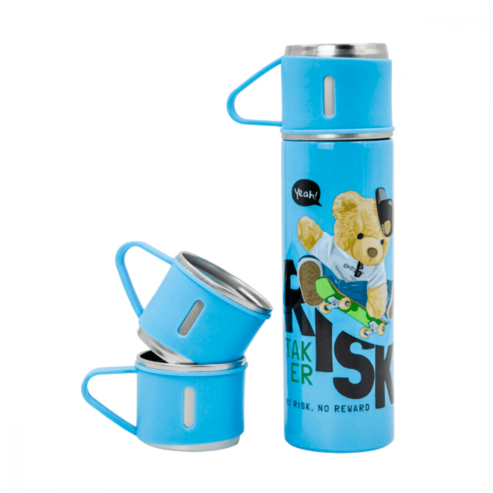 Garrafa Térmica Inox 500 ml 3 Xícaras Estampa Urso GDR1015