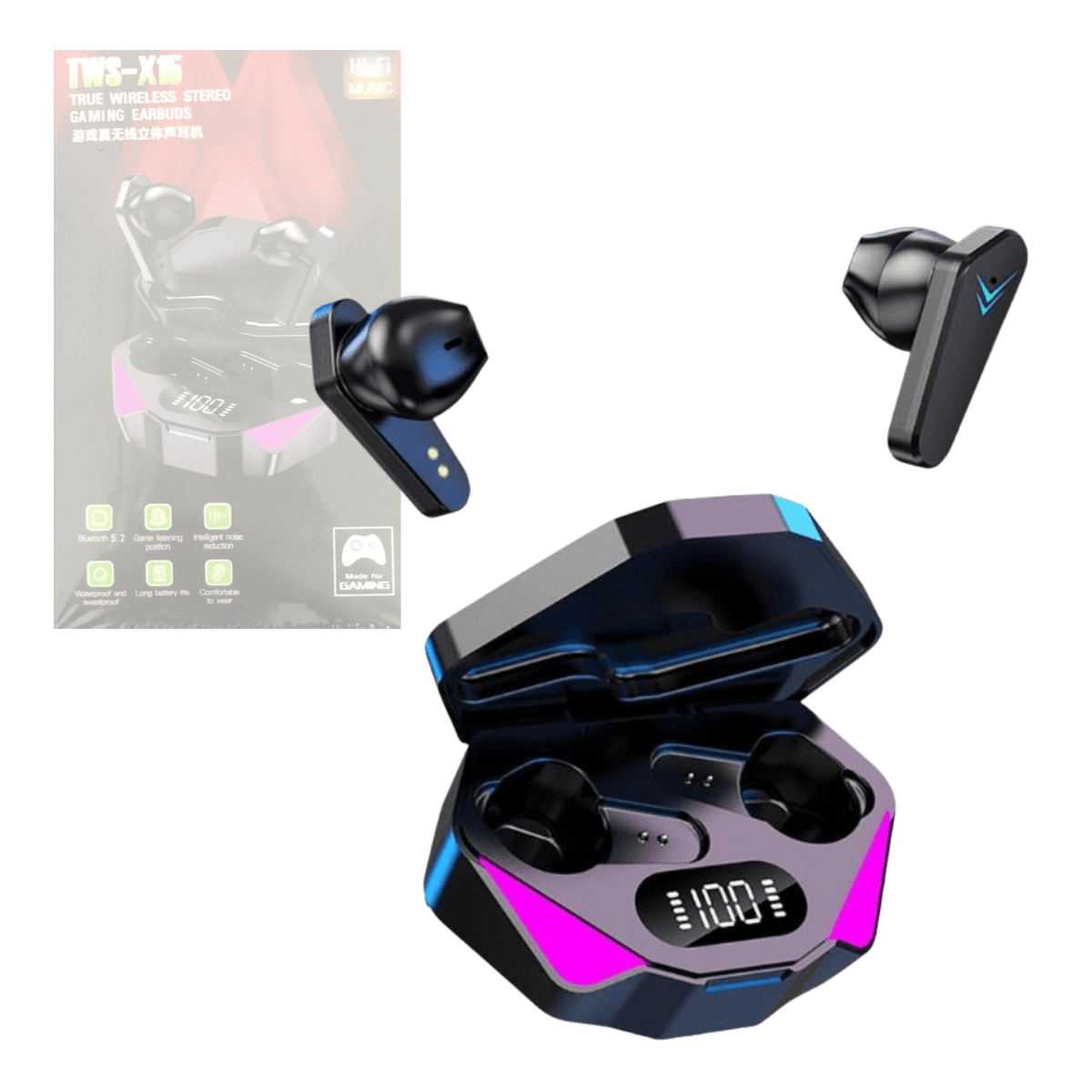Fone Ouvido Intra Auricular Bluetooth Case TWS-X15 — default