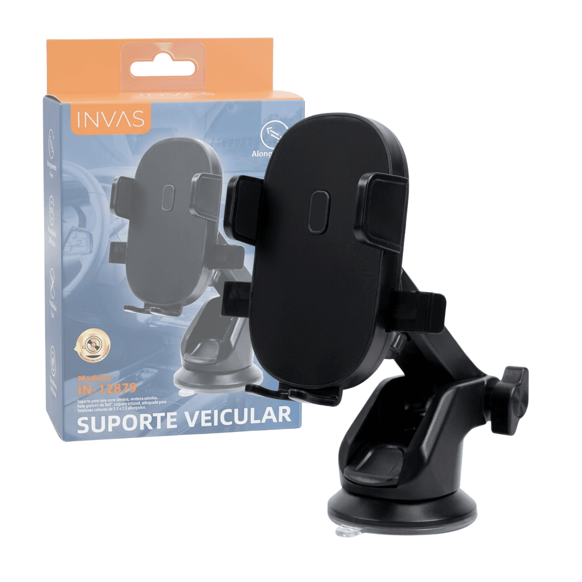 Suporte Veicular Celular Giro 360 Trava Ventosa IN-12879 — default
