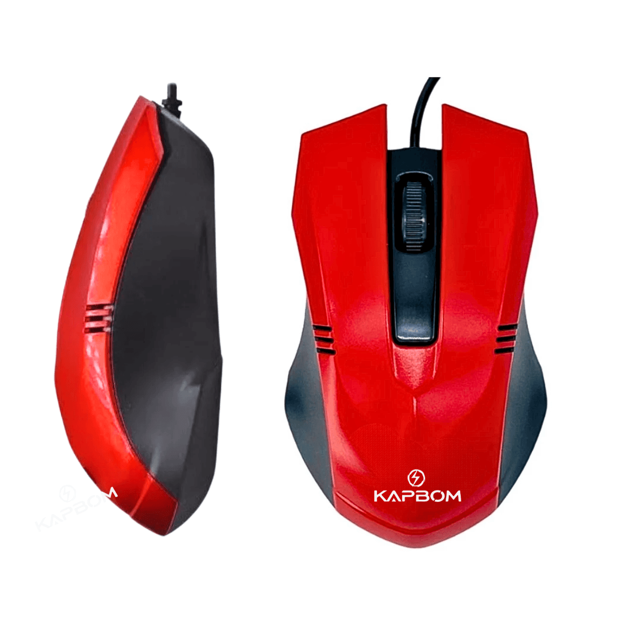 Mouse Óptico Fio Usb 3 Botões Ergonomico KA-605 — Vermelho