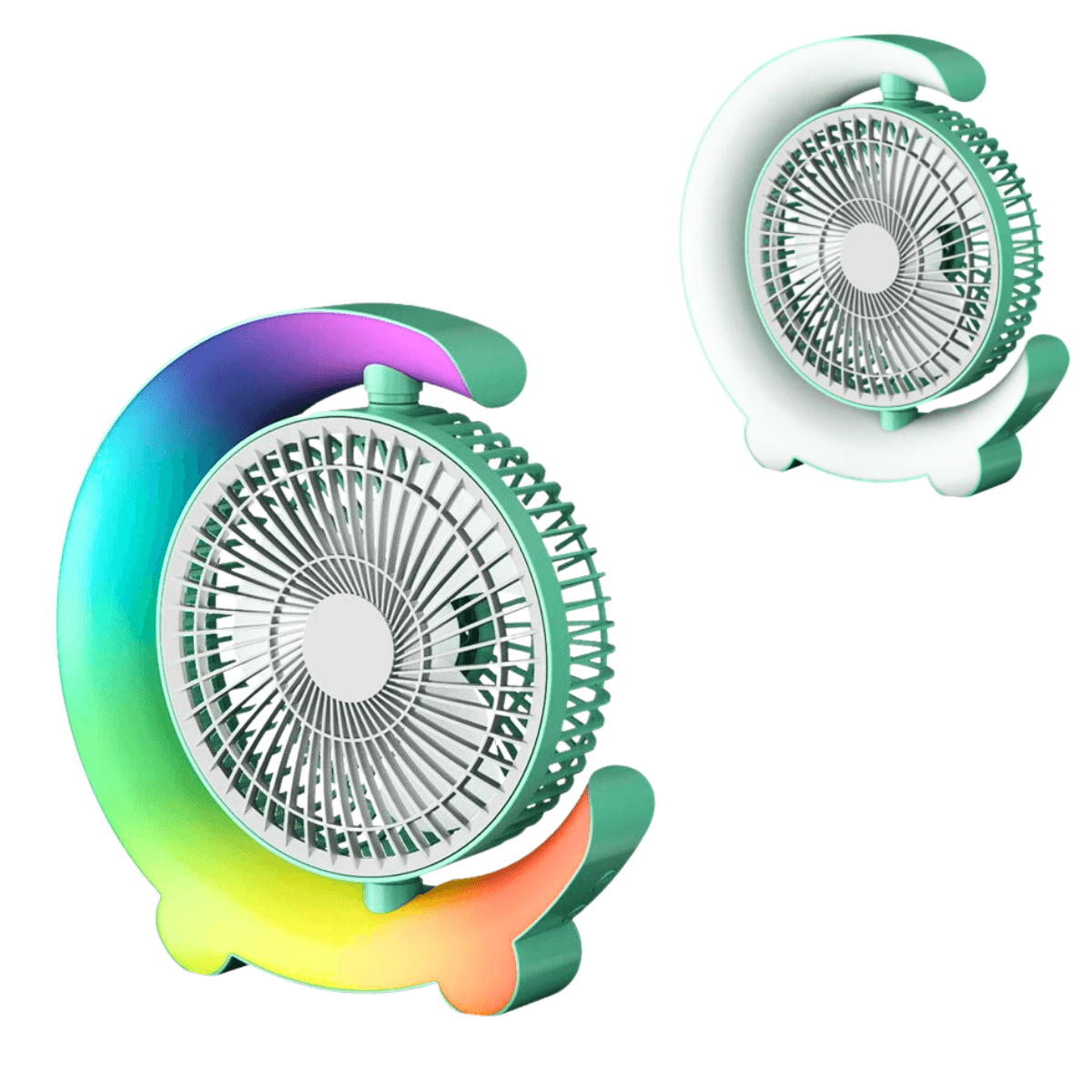 Ventilador Portátil Recarregável Mesa Iluminação LED RGB F11
