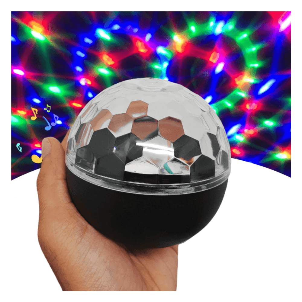 Mini Globo Luzes LED Festas 5W FIO conexão USB EL-1953 — Preto